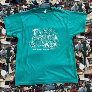 Vintage 90s Men’s Flea Market Junkie Green Graphic Shirt
